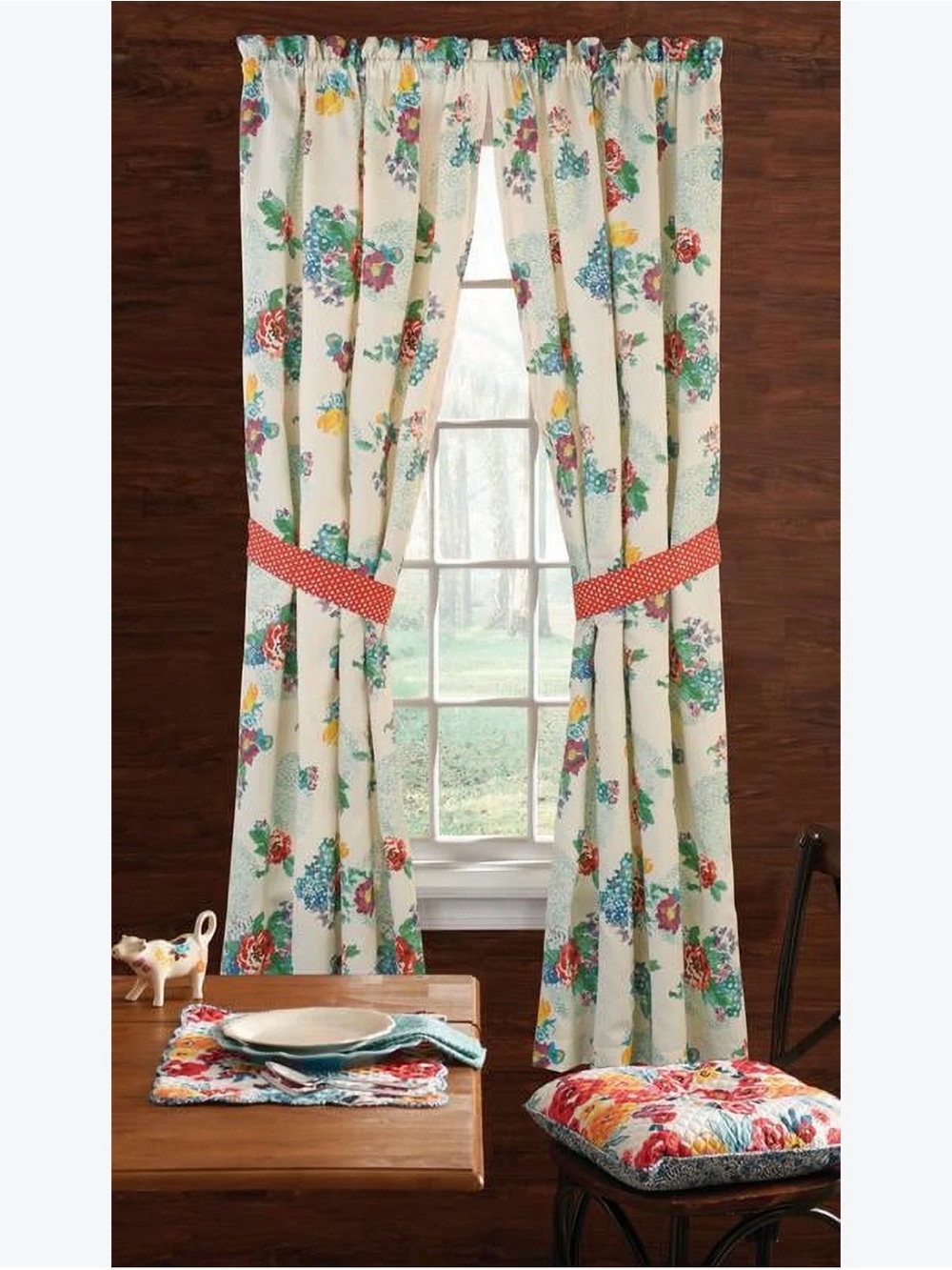 The Pioneer Woman Country Curtain Panel Pair 40”x86” - Picture 2 of 4